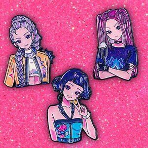 Netflix KPOP Demon Hunters Huntrix Golden Anime Style Collection Enamel Pin